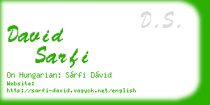 david sarfi business card
